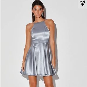 NEW Lulu’s Light Blue Silk Formal Dress